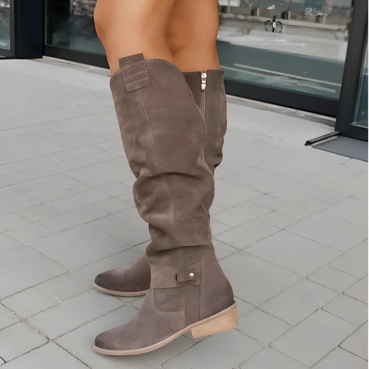 Sheryl | Bottes en Daim Montant Jusqu'aux Genoux
