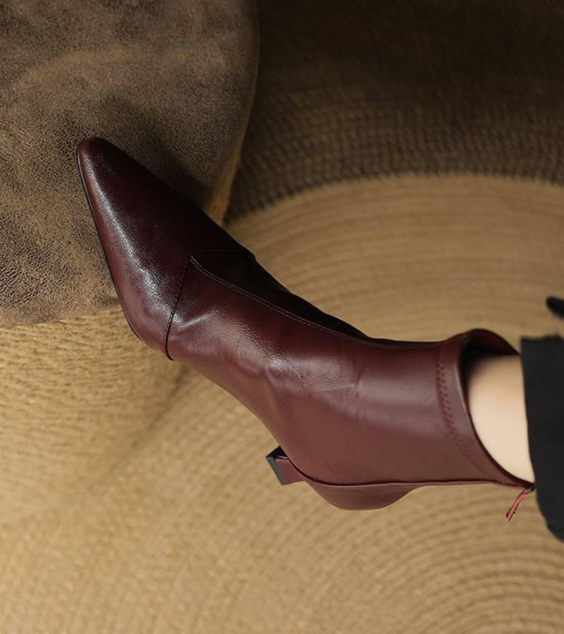 Bea | Bottines en cuir à talon élégant