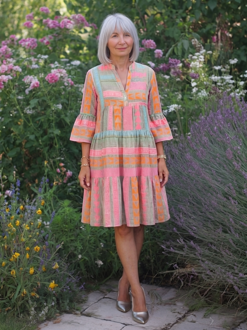 Maelle | Robe à Imprimé Géométrique