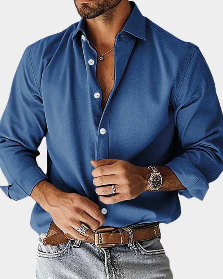 RICK | CHEMISE BOUTONNÉE ÉTIREMENT COUPE SLIM