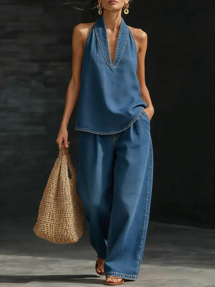 Marie | Ensemble Long Fluide Col en V