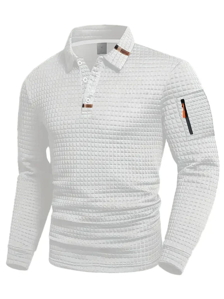 ROB | POLO À MANCHES LONGUES TEXTURÉE