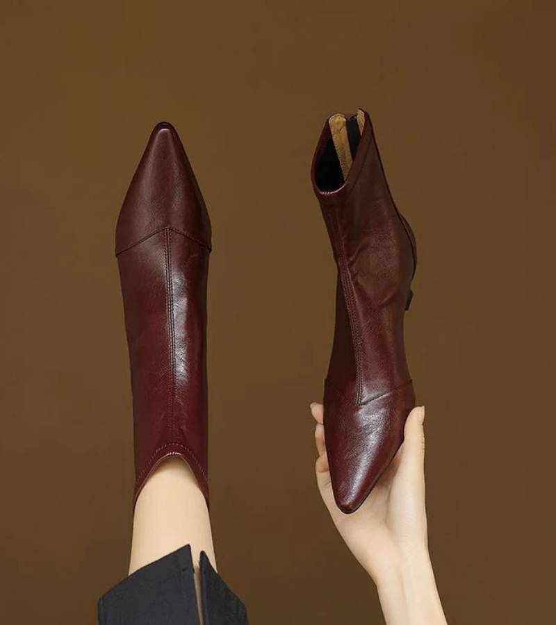 Bea | Bottines en cuir à talon élégant
