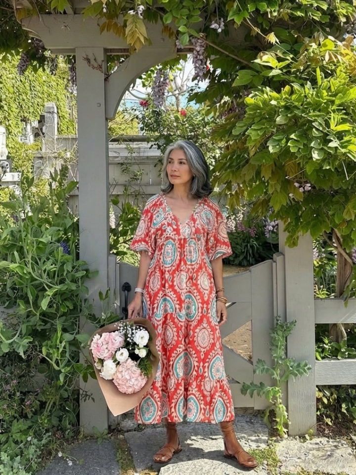 Zaria | Robe midi à imprimé paisley