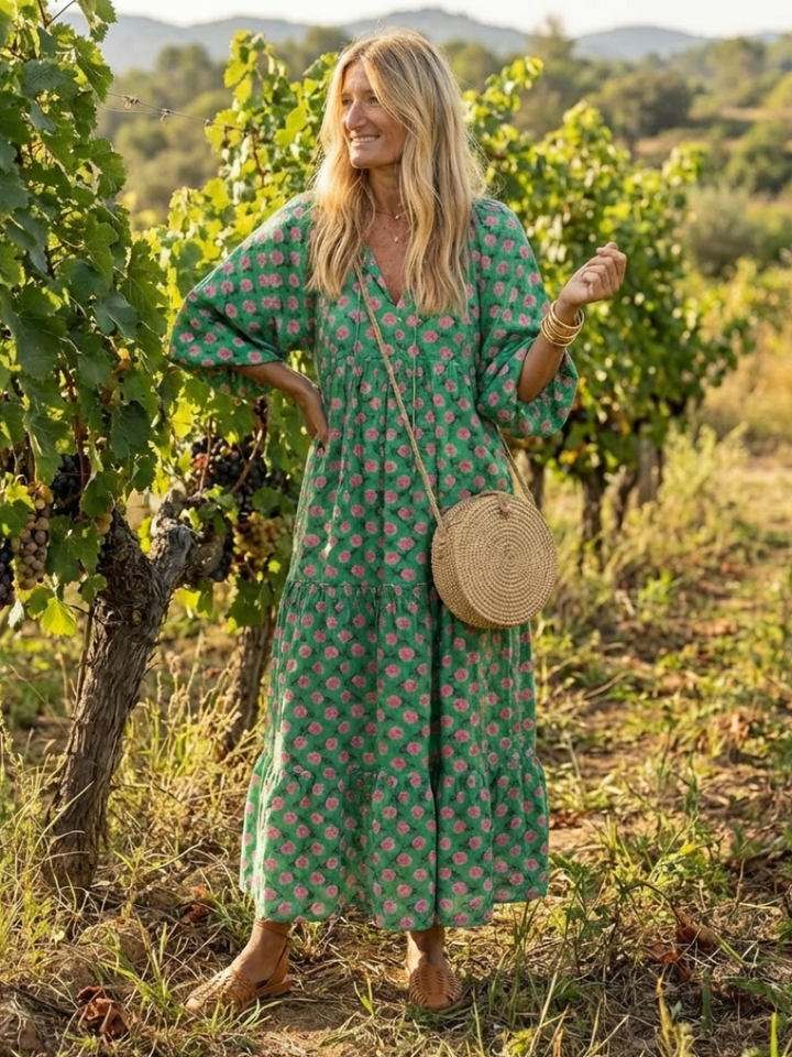 Fiora | Robe Midi à Imprimé Floral