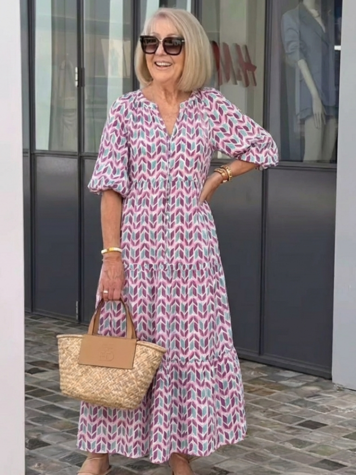 Mireya | Robe midi à manches longues