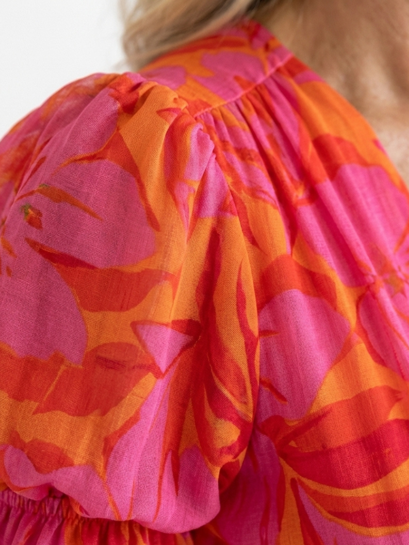 Willow | Robe Midi à Manches Bouffantes