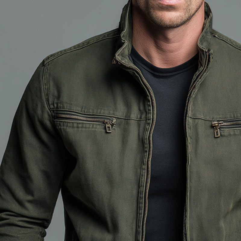 Denver | Veste Zippée en Coton Vintage