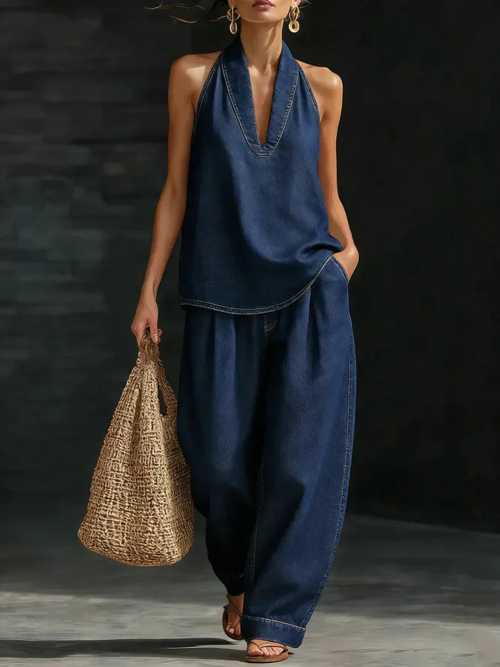 Marie | Ensemble Long Fluide Col en V