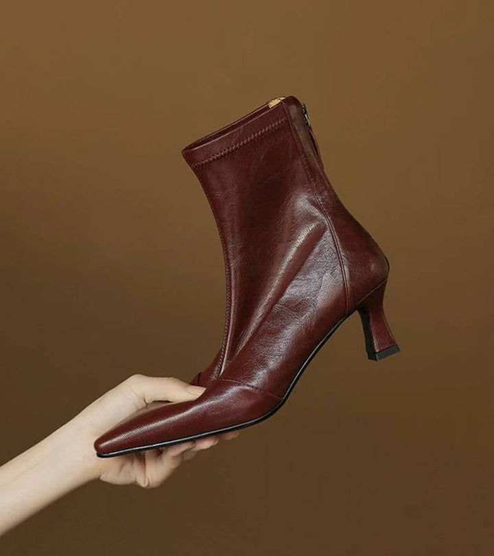 Bea | Bottines en cuir à talon élégant