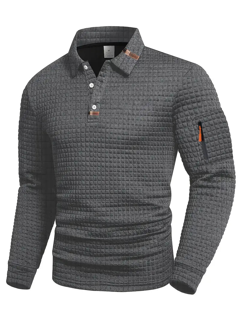 ROB | POLO À MANCHES LONGUES TEXTURÉE