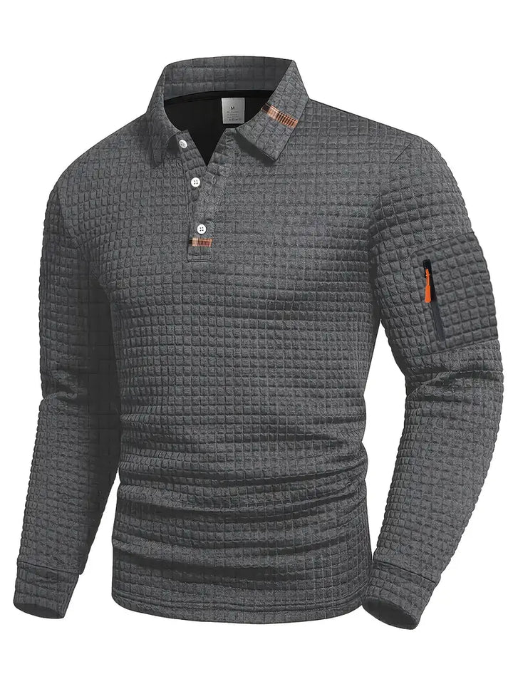 ROB | POLO À MANCHES LONGUES TEXTURÉE