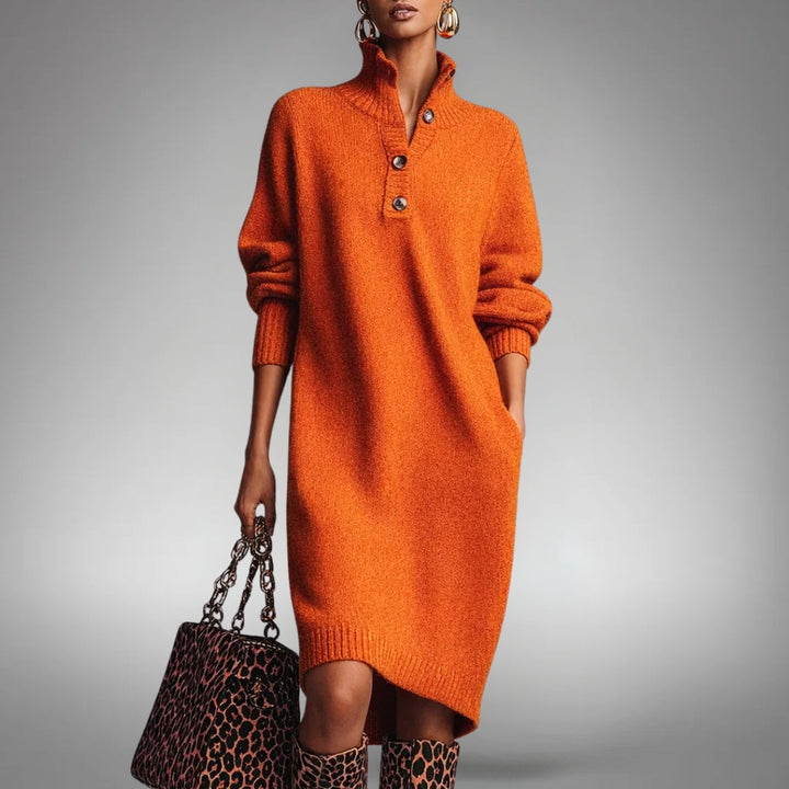 Marianne | Robe en Tricot Douce Avec Boutons