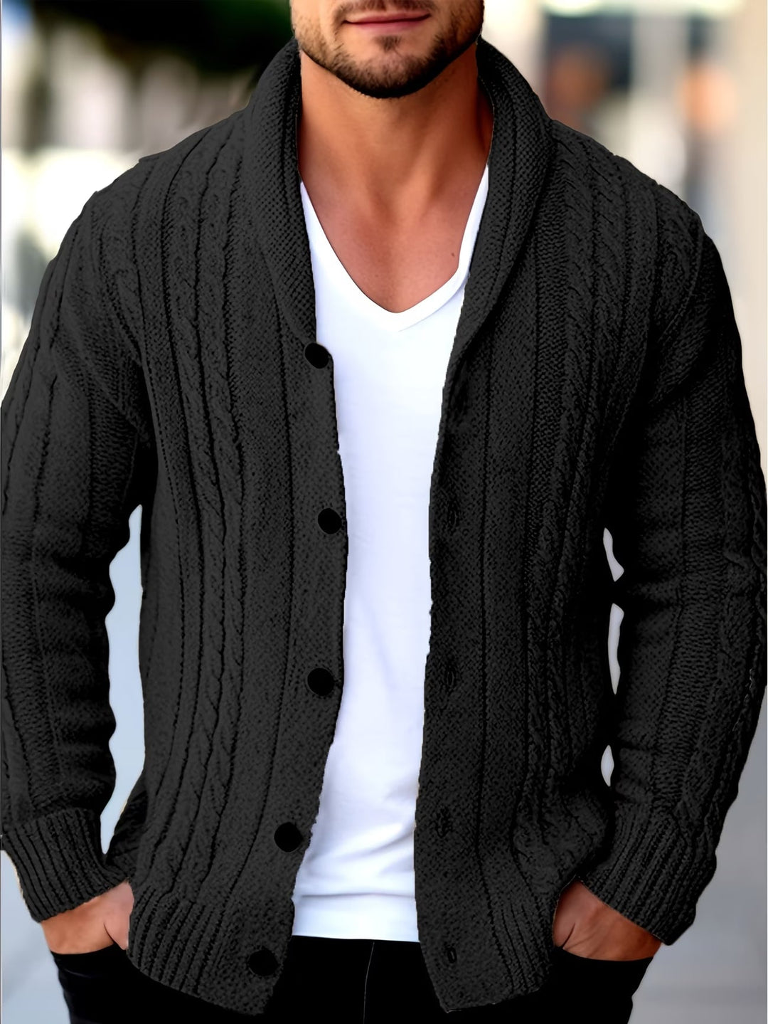 STEVEN | CARDIGAN EN MAILLE TEXTURÉE