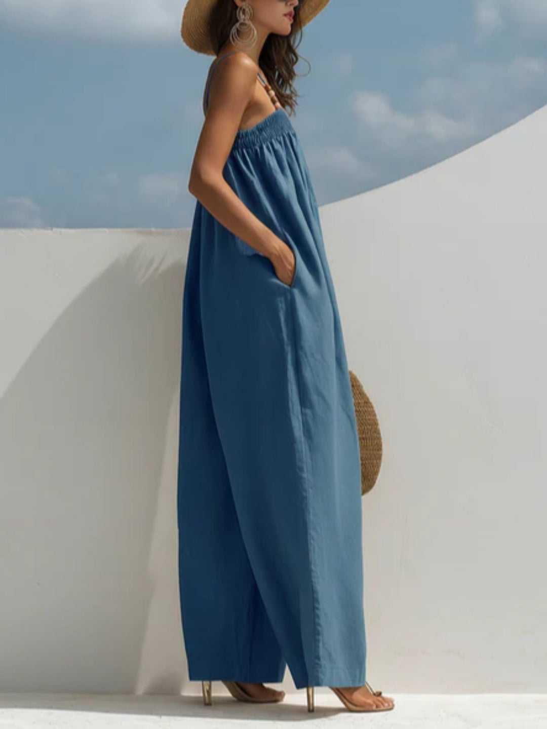 Madison | Combinaison en Denim à Jambes Larges