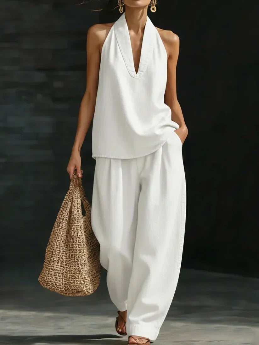 Marie | Ensemble Long Fluide Col en V