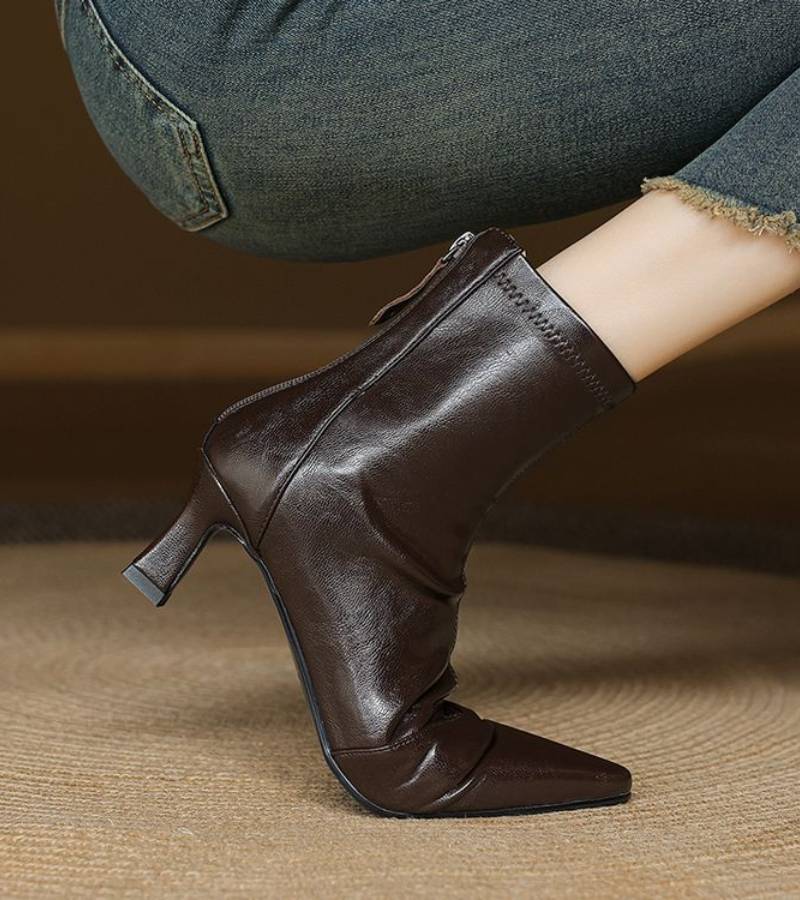 Bea | Bottines en cuir à talon élégant