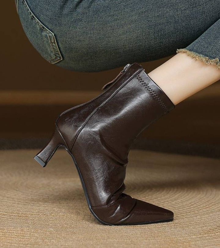 Bea | Bottines en cuir à talon élégant