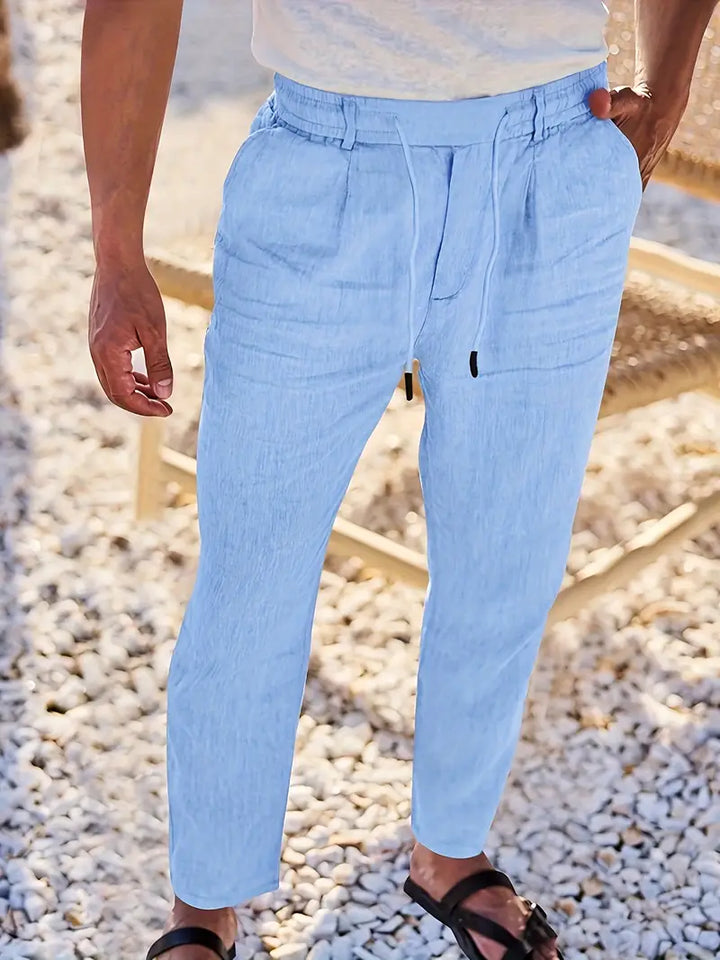 ANTHONY | PANTALONS LARGES EN LIN AVEC CORDON
