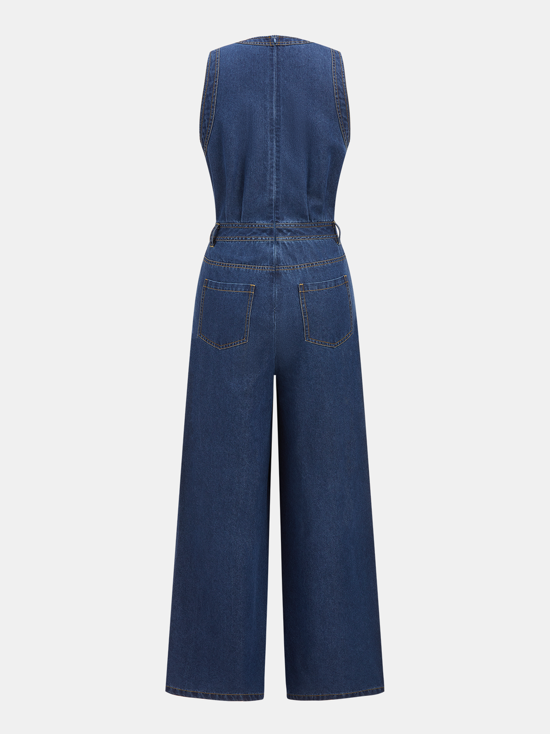 Rebecca | Combinaison Sans Manches en Denim à Col en V