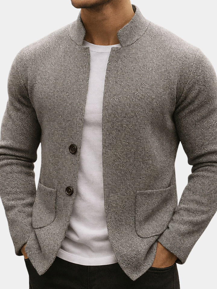 ARIEL | GILET À COL MANDARIN EN MAILLE