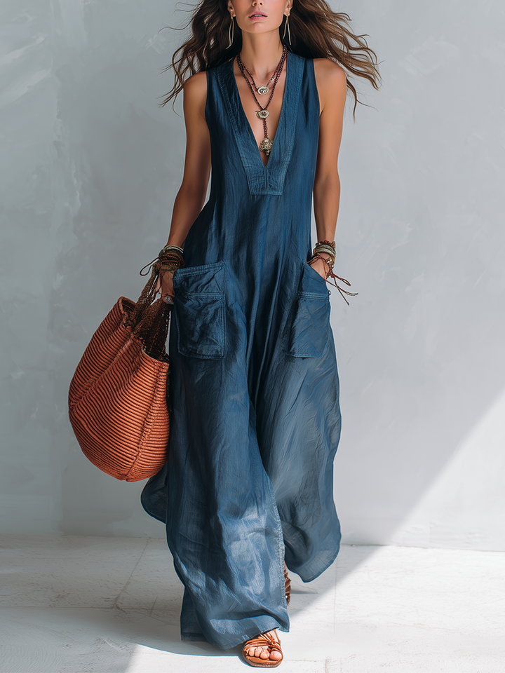 Celine | Combinaison Large avec Poches Fonctionnelles