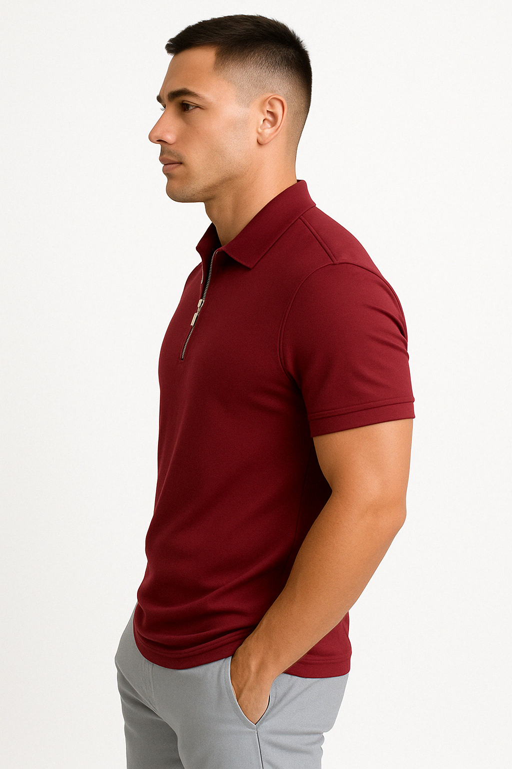 NATHAN | POLO MODERNE AVEC ZIP MI-HAUT