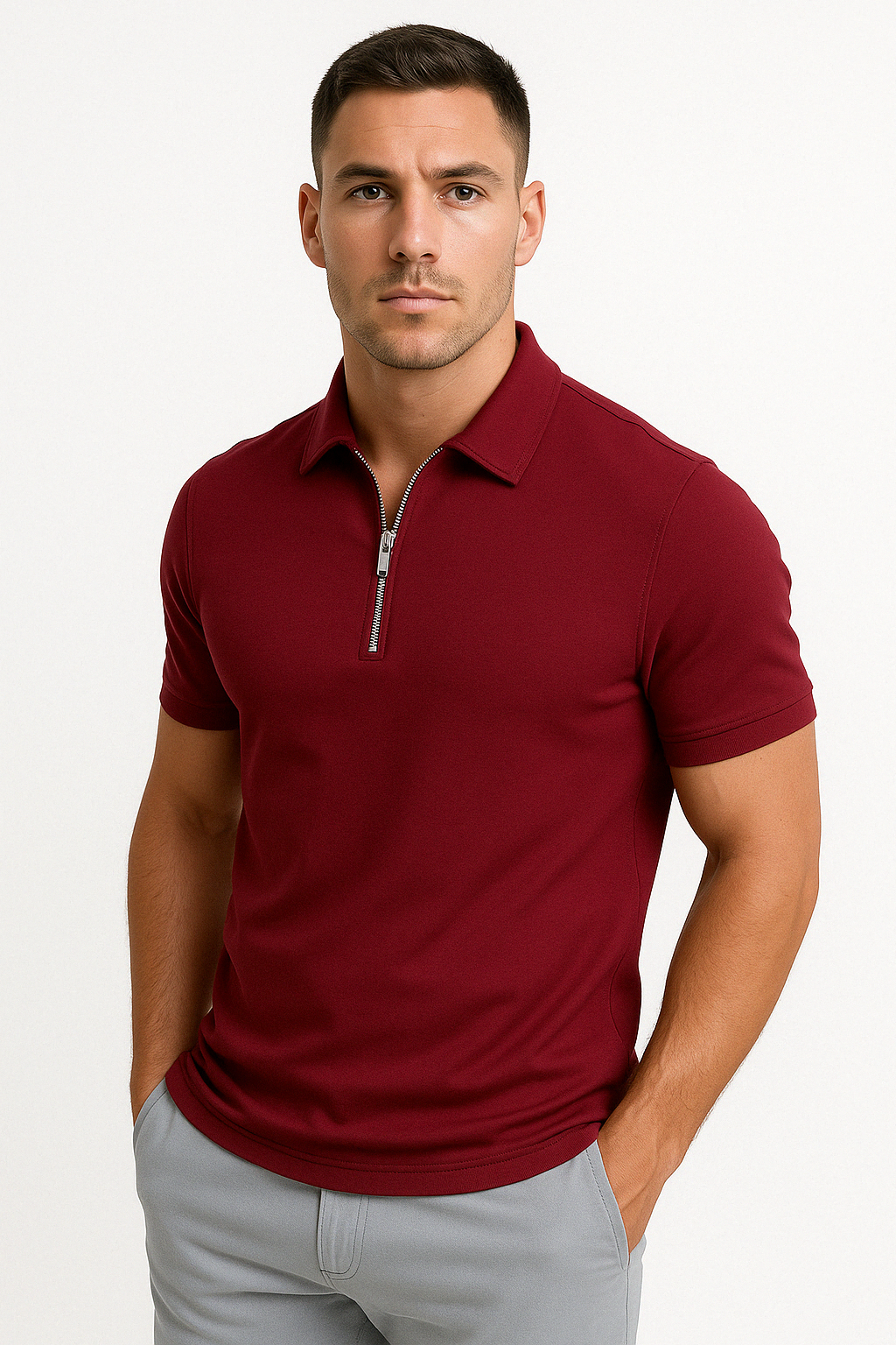 NATHAN | POLO MODERNE AVEC ZIP MI-HAUT