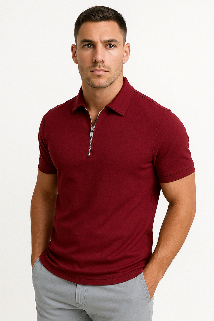 NATHAN | POLO MODERNE AVEC ZIP MI-HAUT