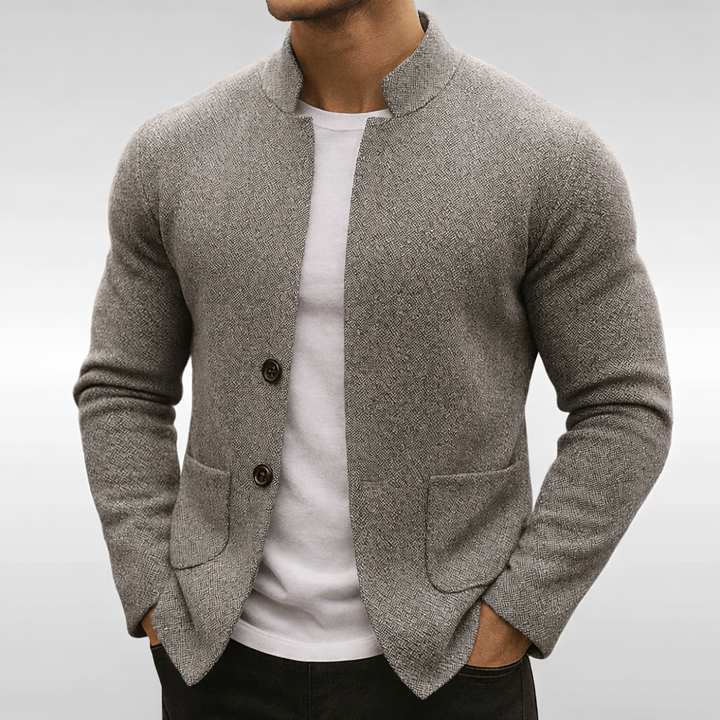 ARIEL | GILET À COL MANDARIN EN MAILLE