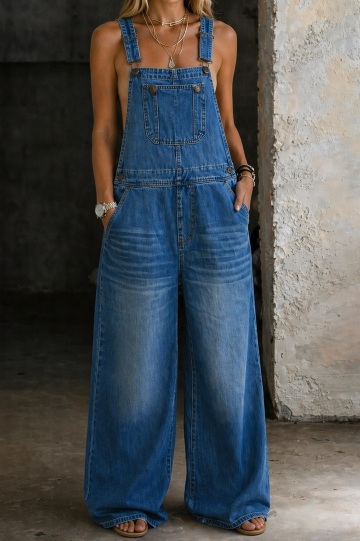 Harper | Combinaison en Denim à Taille Elastique