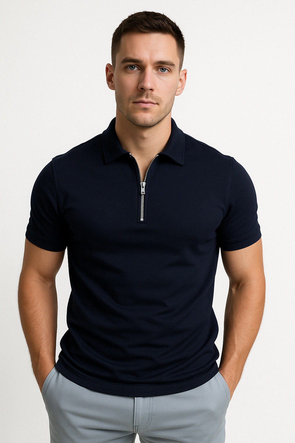 NATHAN | POLO MODERNE AVEC ZIP MI-HAUT