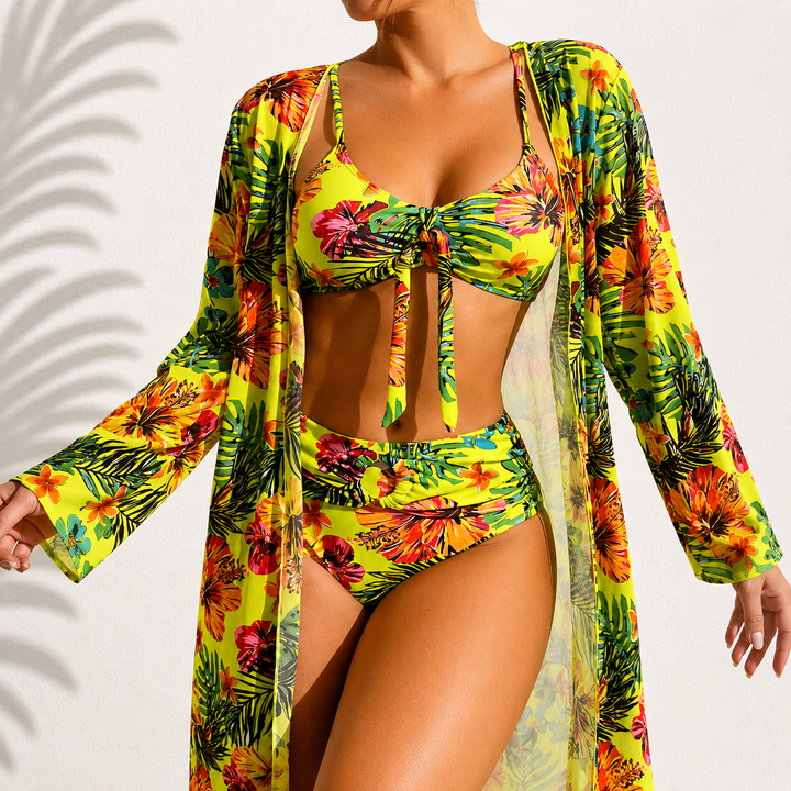Marie | Bikini 3 Pièces Élégant Tropical