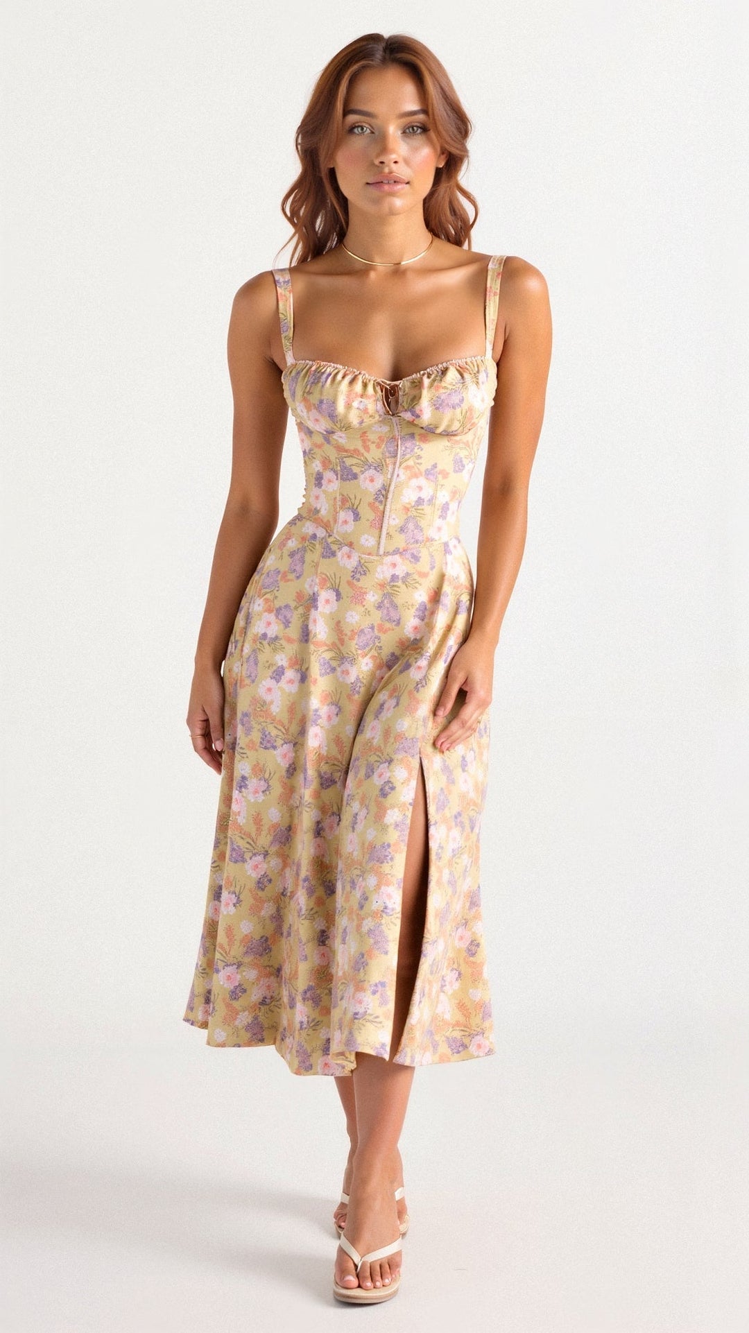 Selena | Robe Midi Fleurie