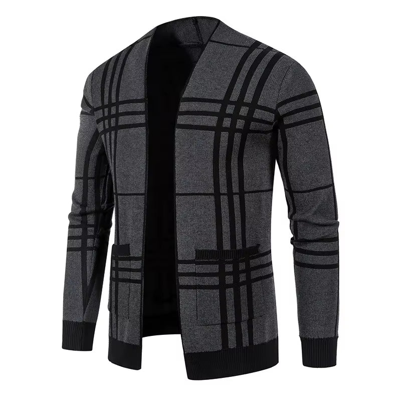 JOHN | CARDIGAN EN MAILLE À CARREAUX