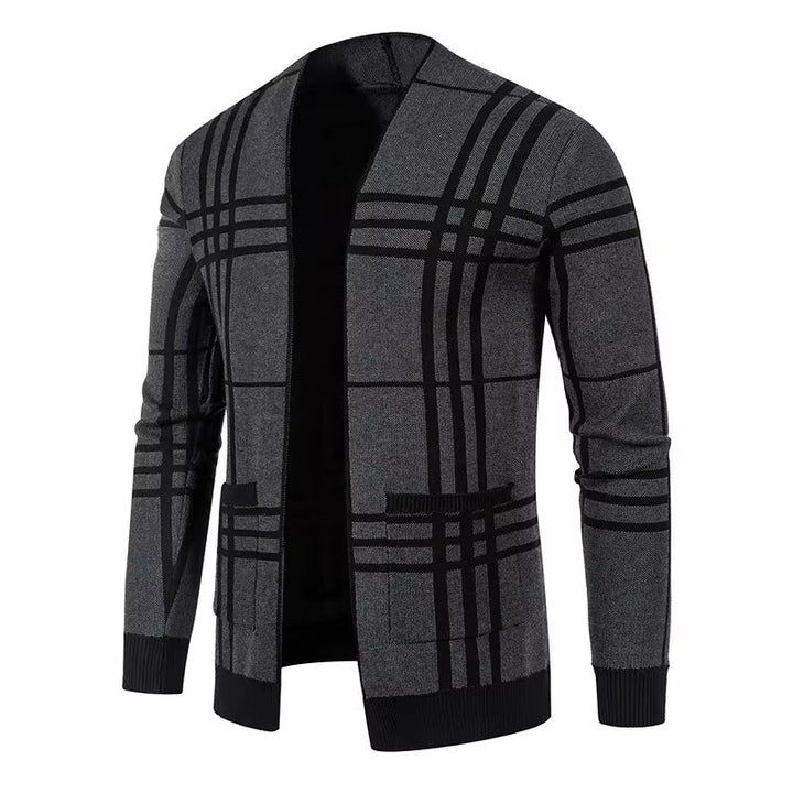 JOHN | CARDIGAN EN MAILLE À CARREAUX