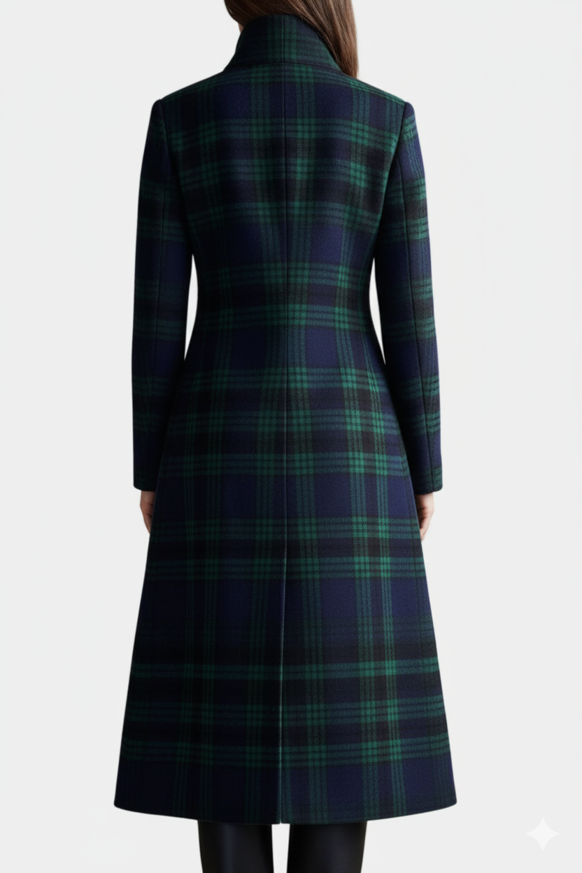 Rebecca | Manteau Élégant à Carreaux Intemporel