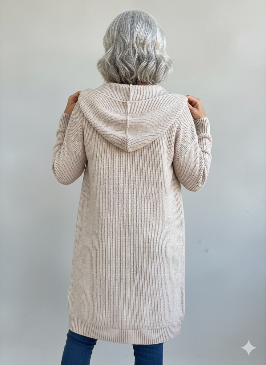 Ruby | Cardigan à Capuche Long et Confortable