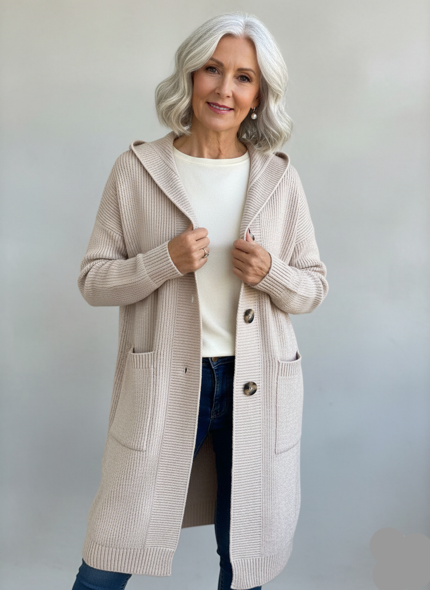 Ruby | Cardigan à Capuche Long et Confortable