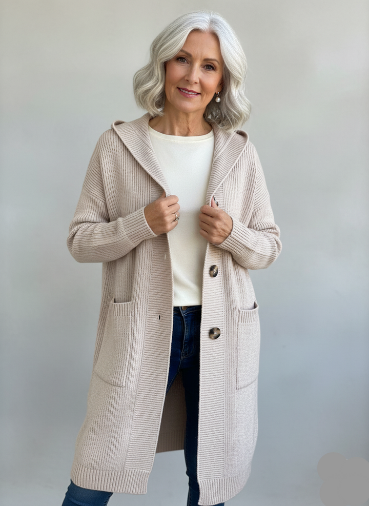 Ruby | Cardigan à Capuche Long et Confortable