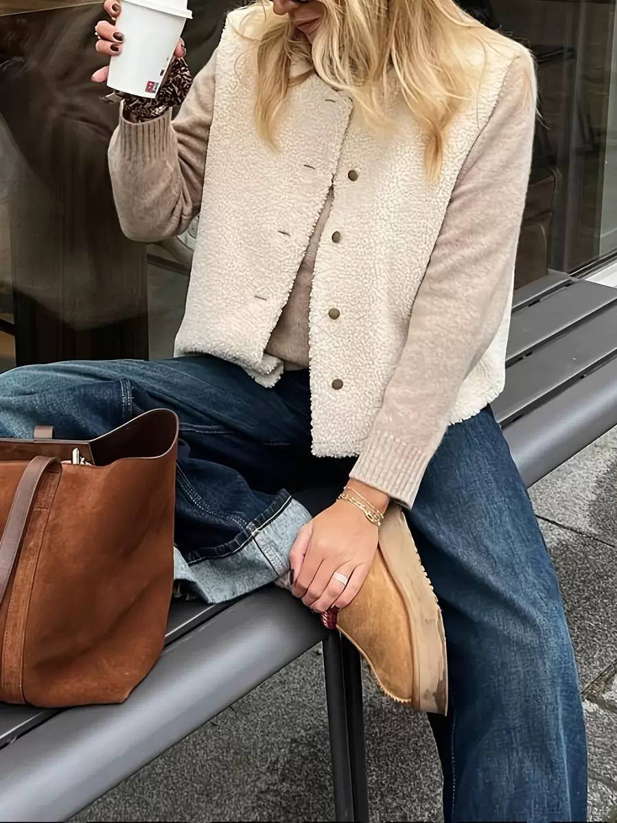 Margaux | Gilet en Polaire Teddy Sherpa