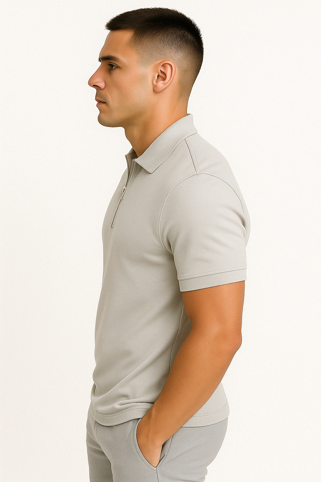 NATHAN | POLO MODERNE AVEC ZIP MI-HAUT
