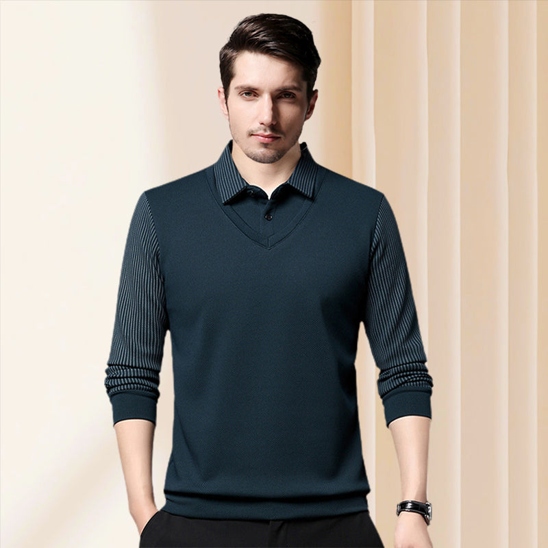 Eli | Chemise à Col Rayé 2 Pièces