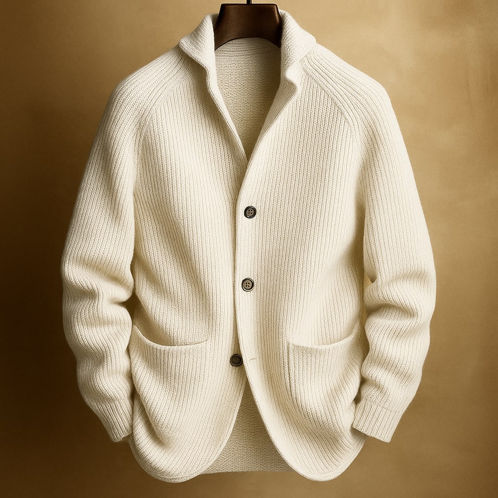 RICK | CARDIGAN EN LAINE CÔTELÉE