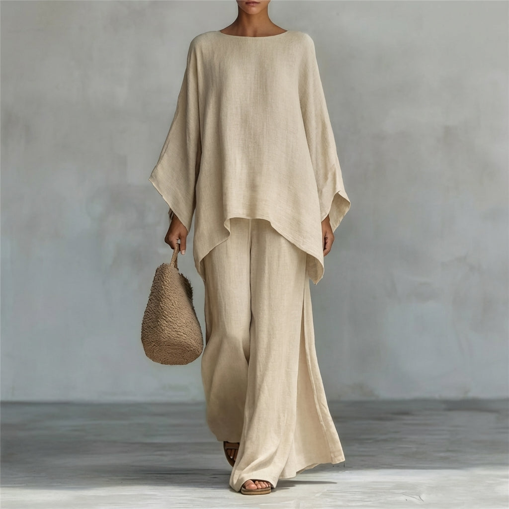 Christine | Ensemble Deux Pièces à Manches Longues et Pantalon Large