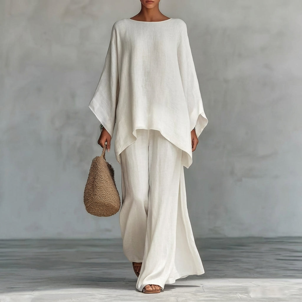 Christine | Ensemble Deux Pièces à Manches Longues et Pantalon Large