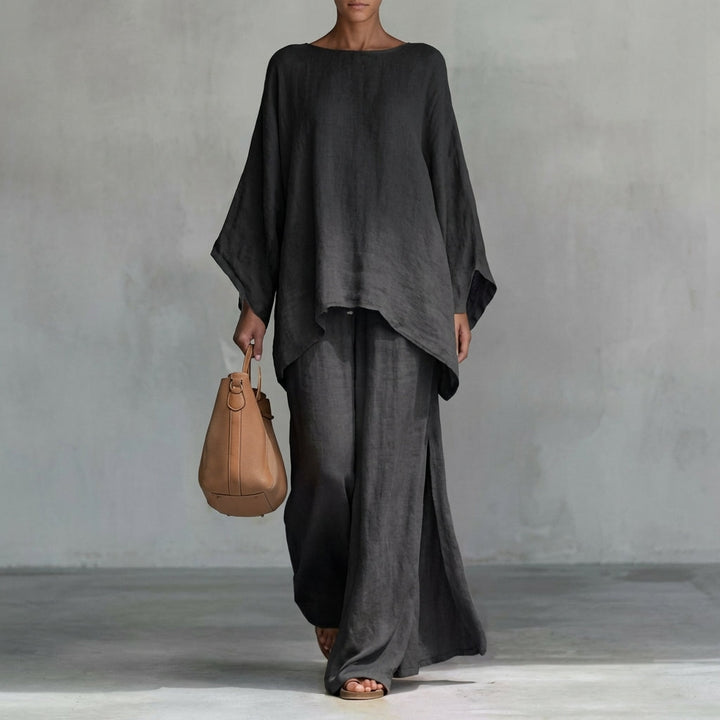 Christine | Ensemble Deux Pièces à Manches Longues et Pantalon Large