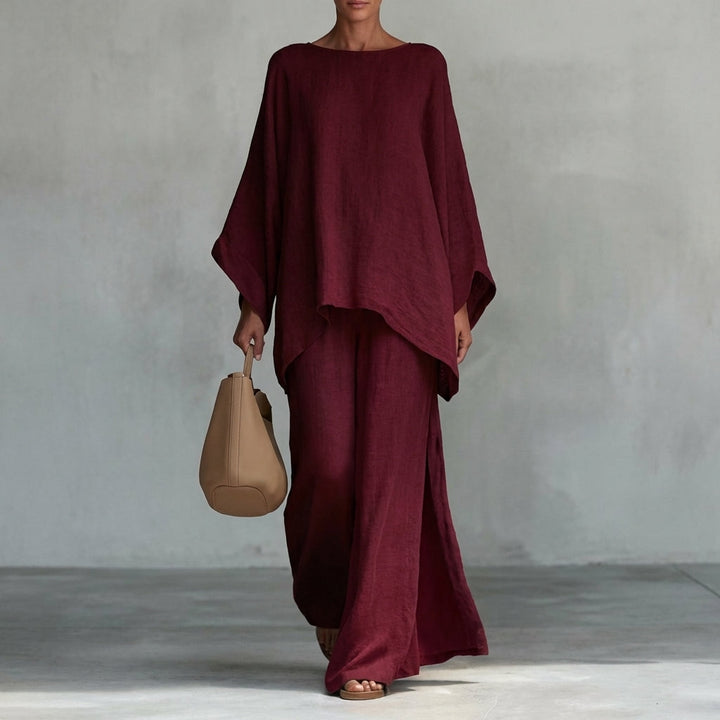 Christine | Ensemble Deux Pièces à Manches Longues et Pantalon Large