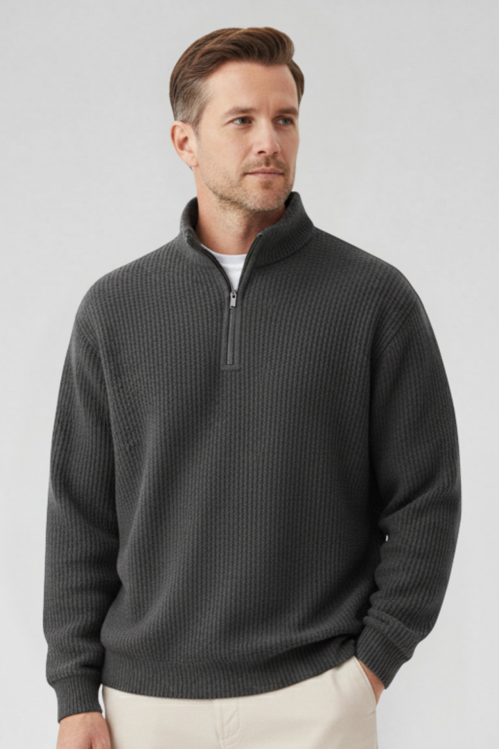 LAWRENCE | PULL EN MAILLE À COL ZIPPÉ