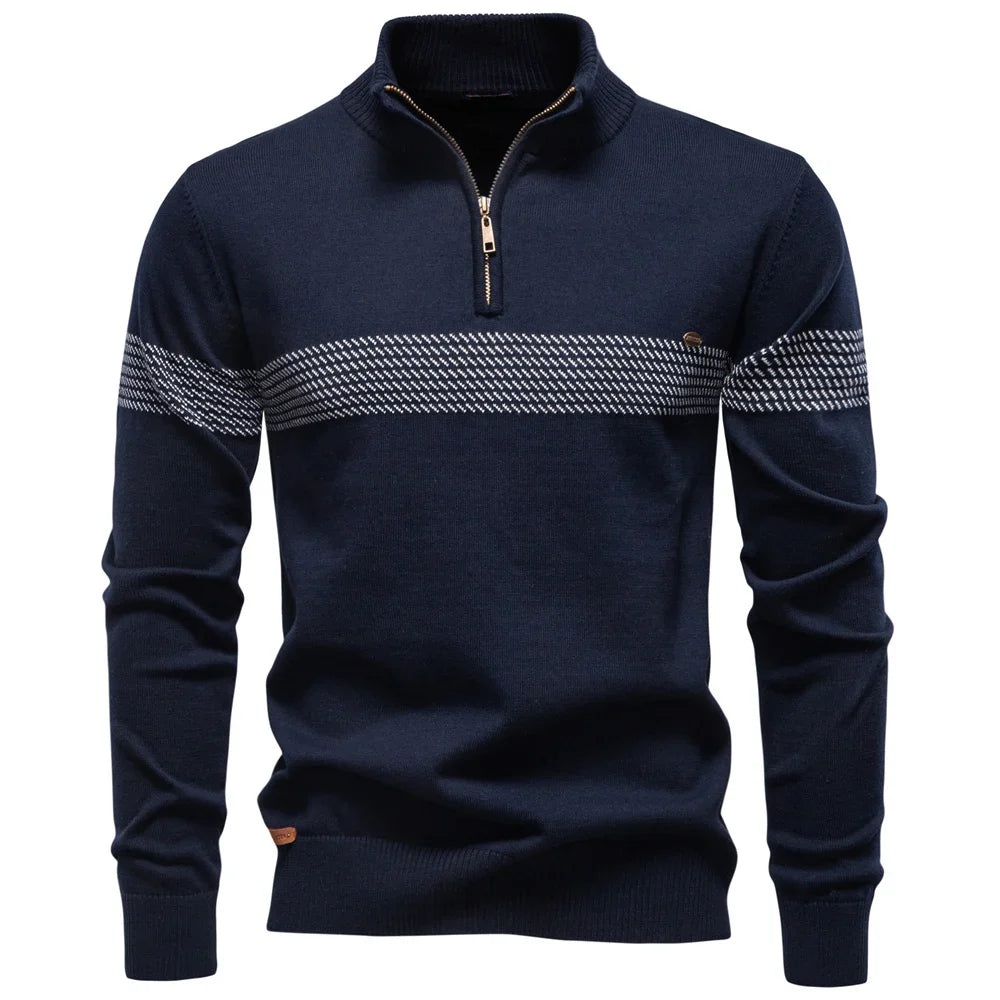 CARLOS | PULL CLASSIQUE EN MAILLE DEMI-ZIP